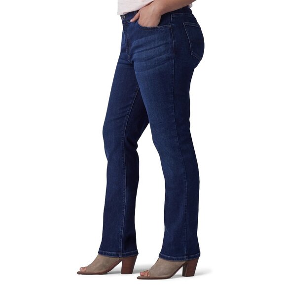 Lee Women's Size Flex Motion Regular Fit Straight Leg Jean Royal Chakra 16 - Picture 15 of 15